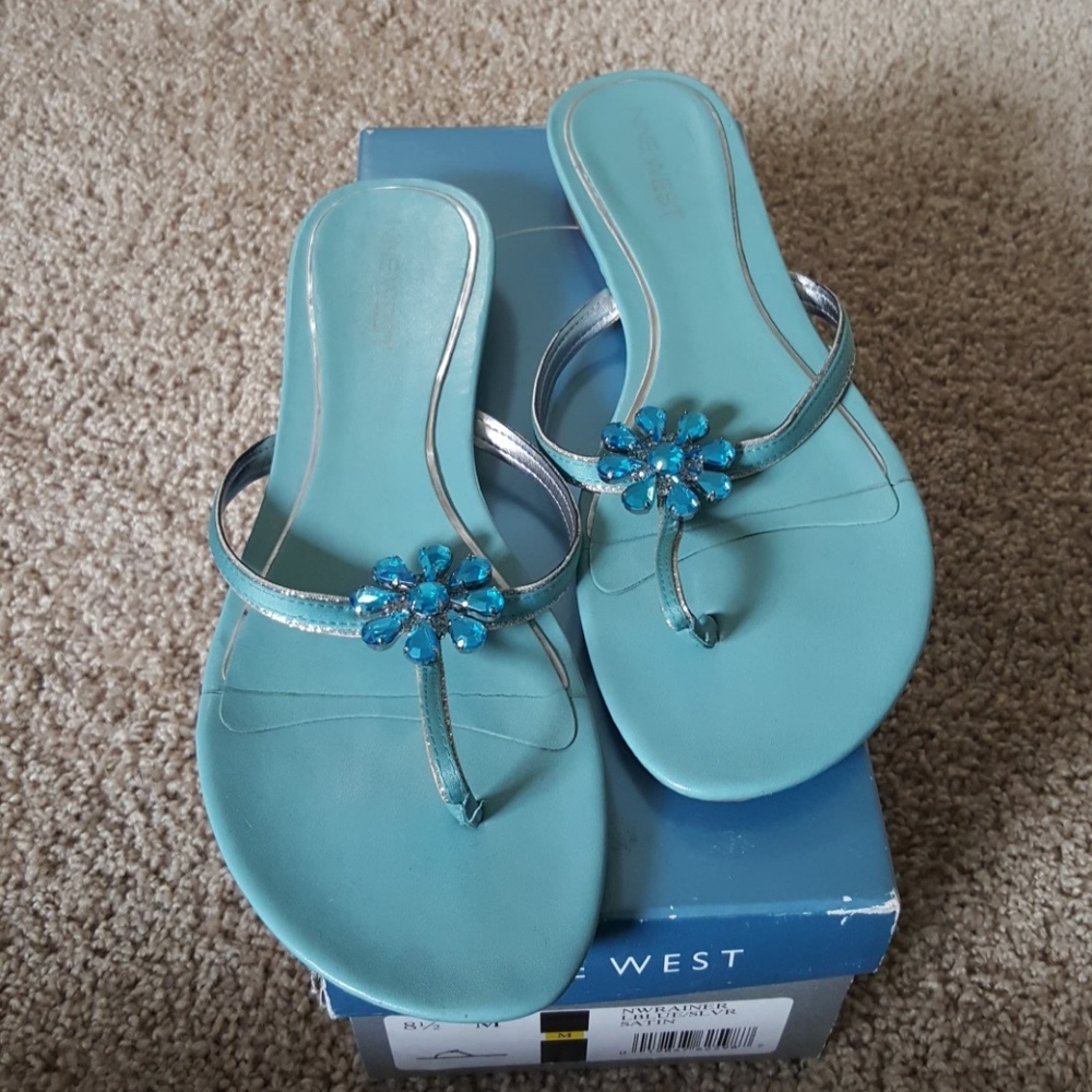 Nine West Blue Slippers